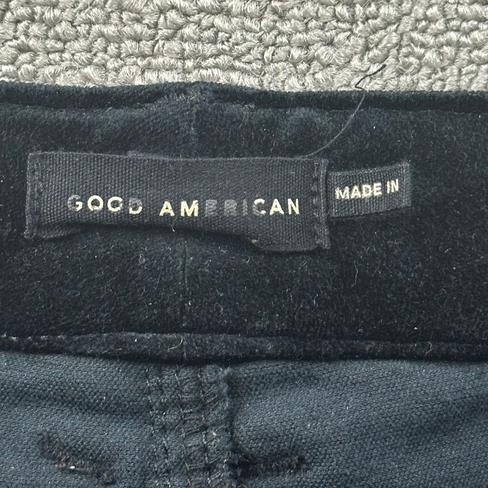Good American Velvet Good Skate Pants Women 30x29 Black High Rise Wide Leg Urban - Picture 3 of 13